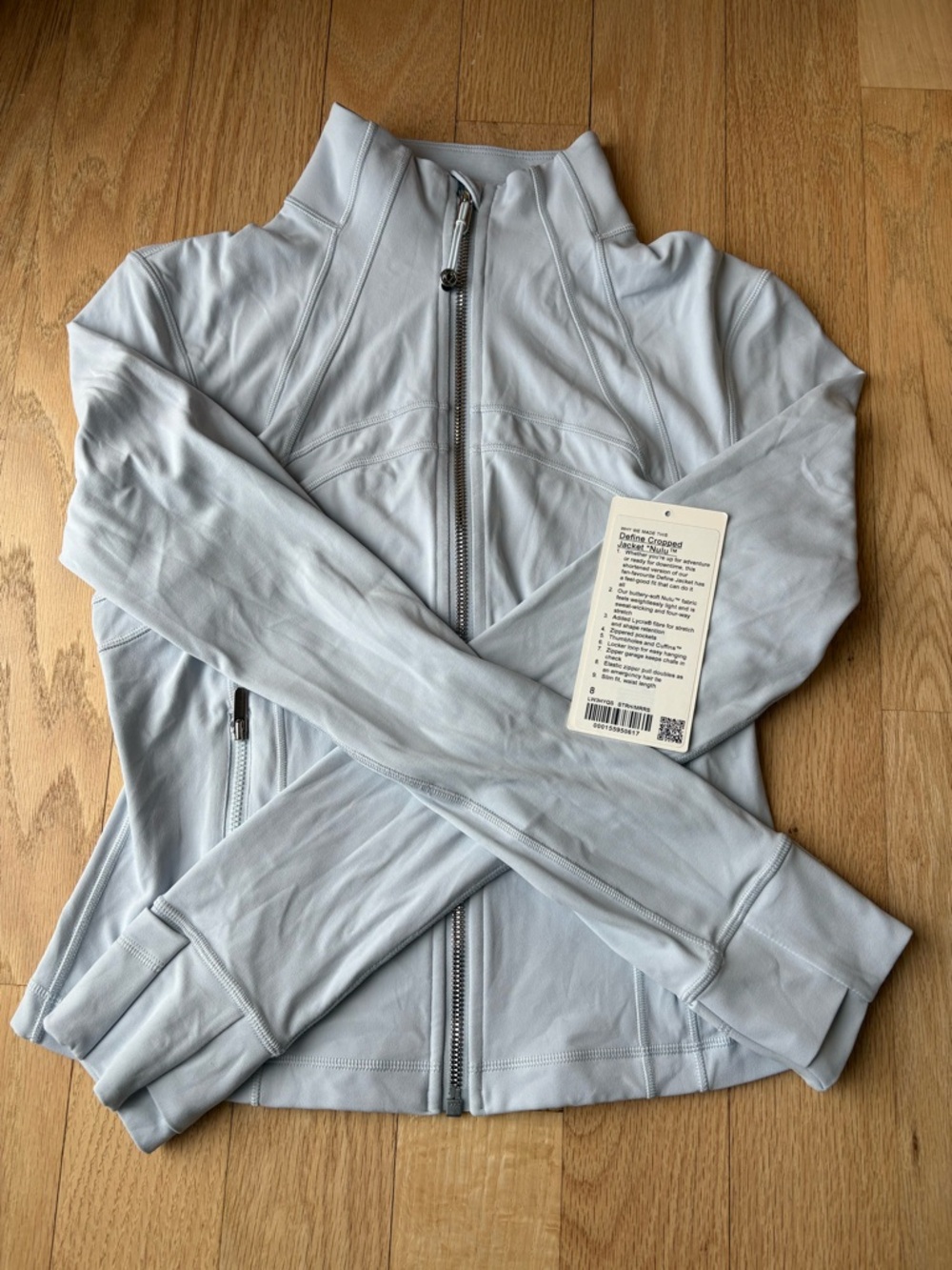 lululemon starch blue define cropped jacket nulu size 8 - Picture 12 of 12
